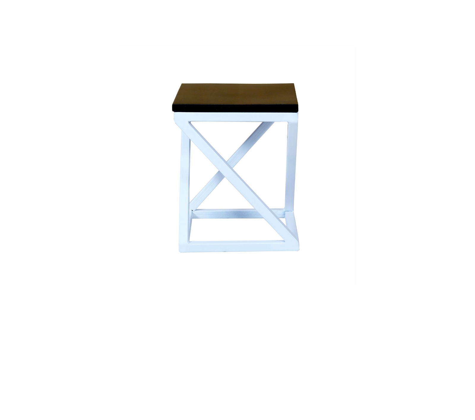 New Stylish White Side Table With Walnut Wooden Top - Furnishiaa -  -